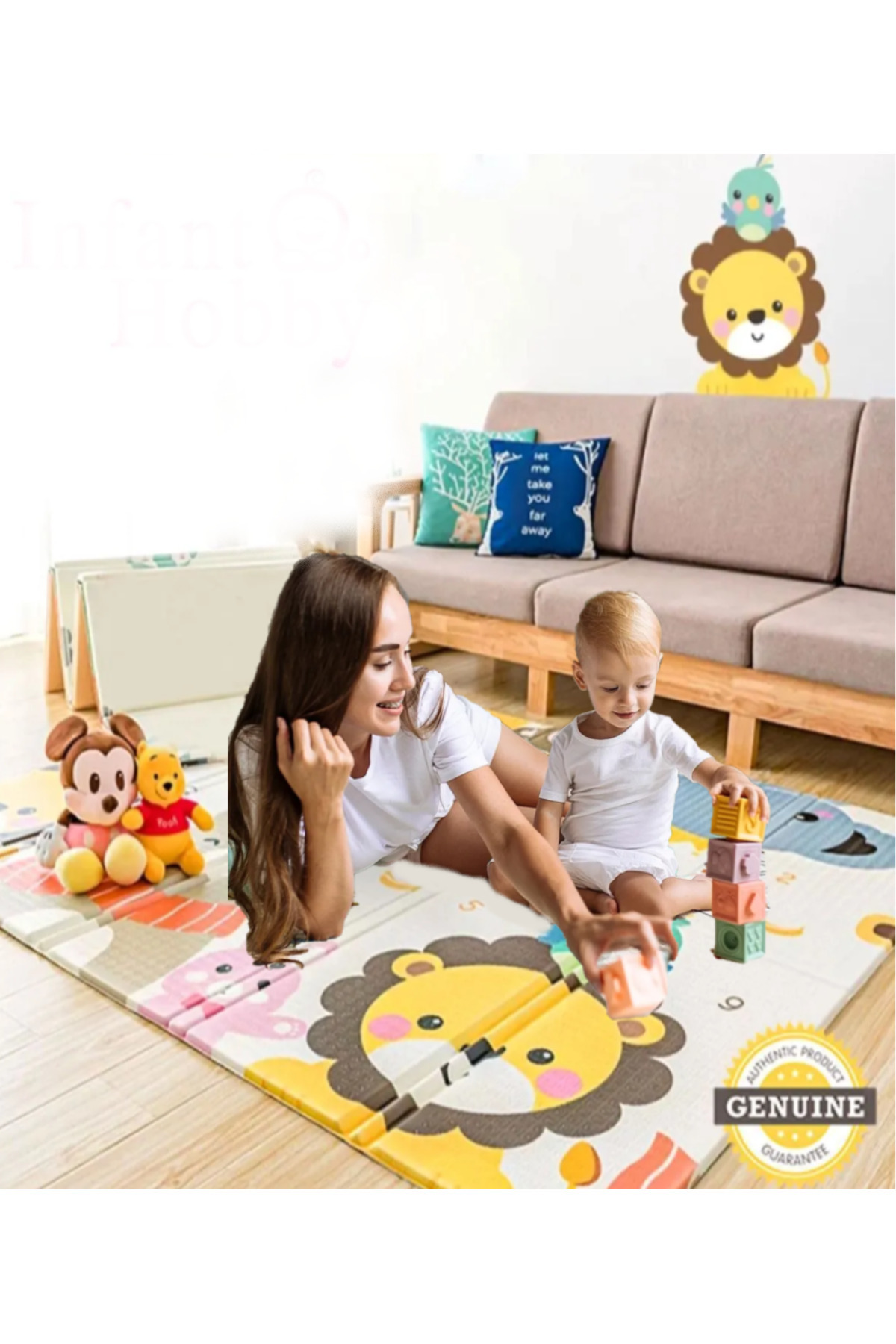 İnfant Hobby Happy Dream Premium Katlanabilir Oyun Matı Çift Taraflı Tasarım 160x180x1 Cm fotoğrafı 3 (önizleme)