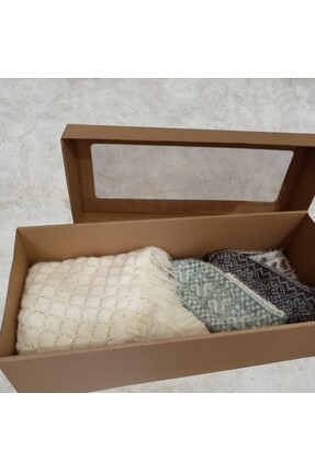 SETORİA Çeyizlik Kutulu Set / Fransız Model Gelin Şalı + 2 Adet Patik + 2 Ade...