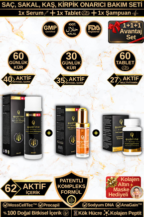 Dr.Sammy's Quarine Serum, Şampuan, Saç Vitamini İçeren Dökülme Karşıtı 1 Aylı...