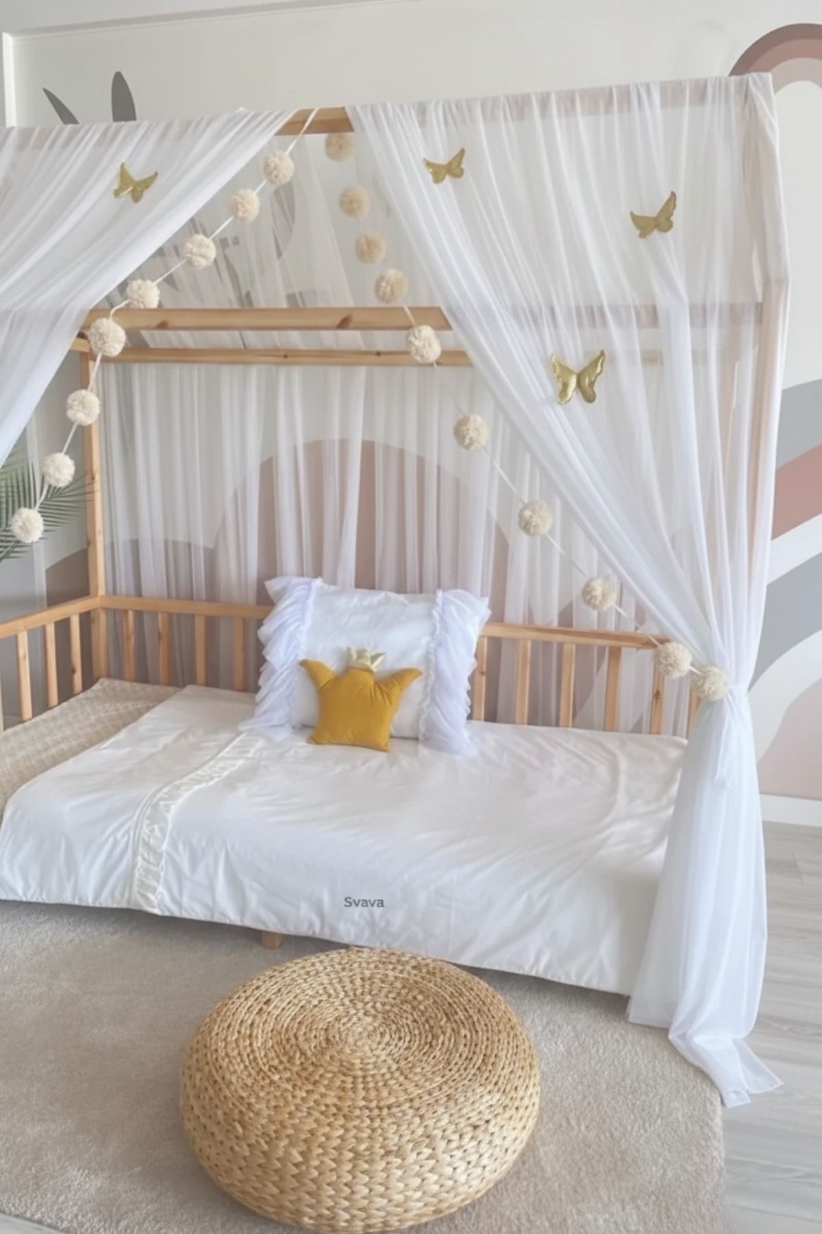 Svava Montessori Yatak Gölgeliği, Gölgelik Çadırı, Gölgelik Yatak,Çocuk Yatak Perdeleri fotoğrafı 3 (önizleme)