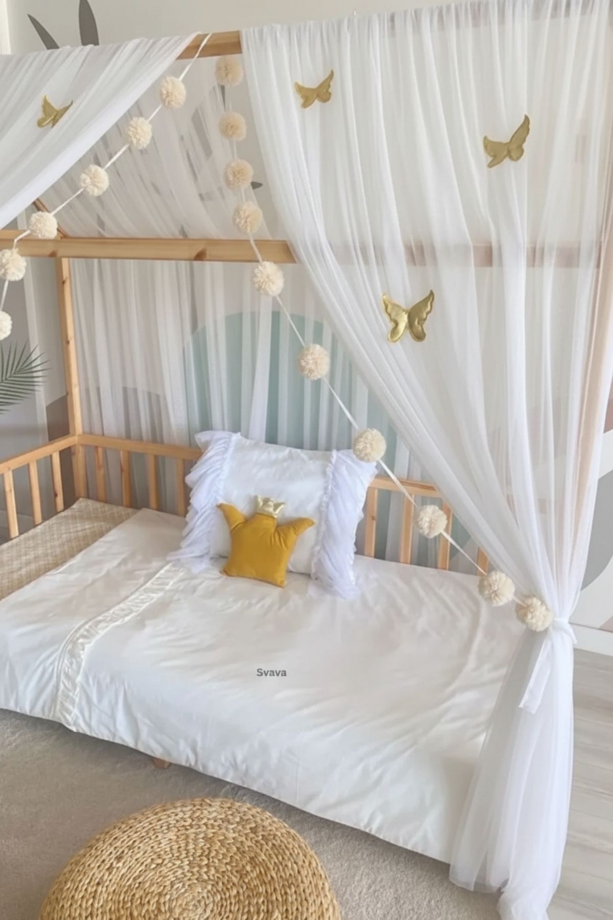 Svava Montessori Yatak Gölgeliği, Gölgelik Çadırı, Gölgelik Yatak,Çocuk Yatak Perdeleri fotoğrafı 4 (önizleme)