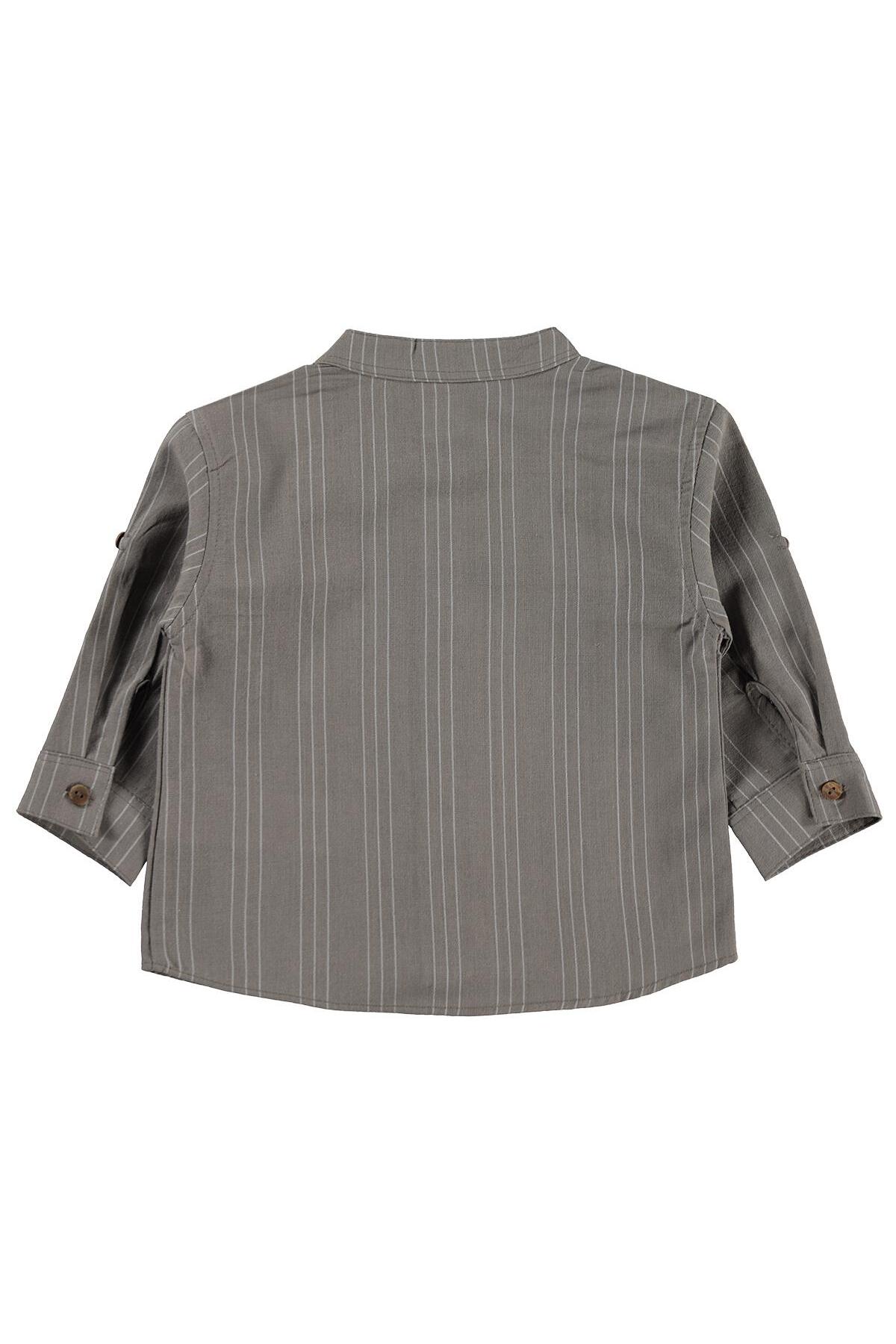 Civil Baby Çizgili 6-18 Ay Gömlek - Kahverengi 9-12 Ay fotoğrafı 3 (önizleme)