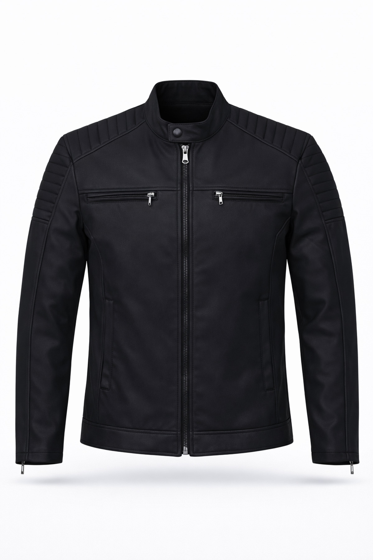 Mero Life  Erkek Siyah Su ve Rüzgar Geçirmez Slim Fit Astarlı Mevsimlik Mont