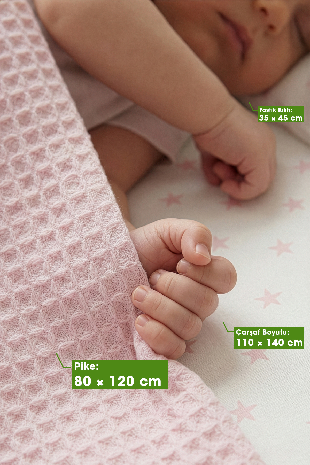 Yada Baby %100 Pamuk Poplin Waffle Bebek Pike Takımı (80 X 120 CM) (OEKO-TEX SERTİFİKALI) fotoğrafı 2 (önizleme)