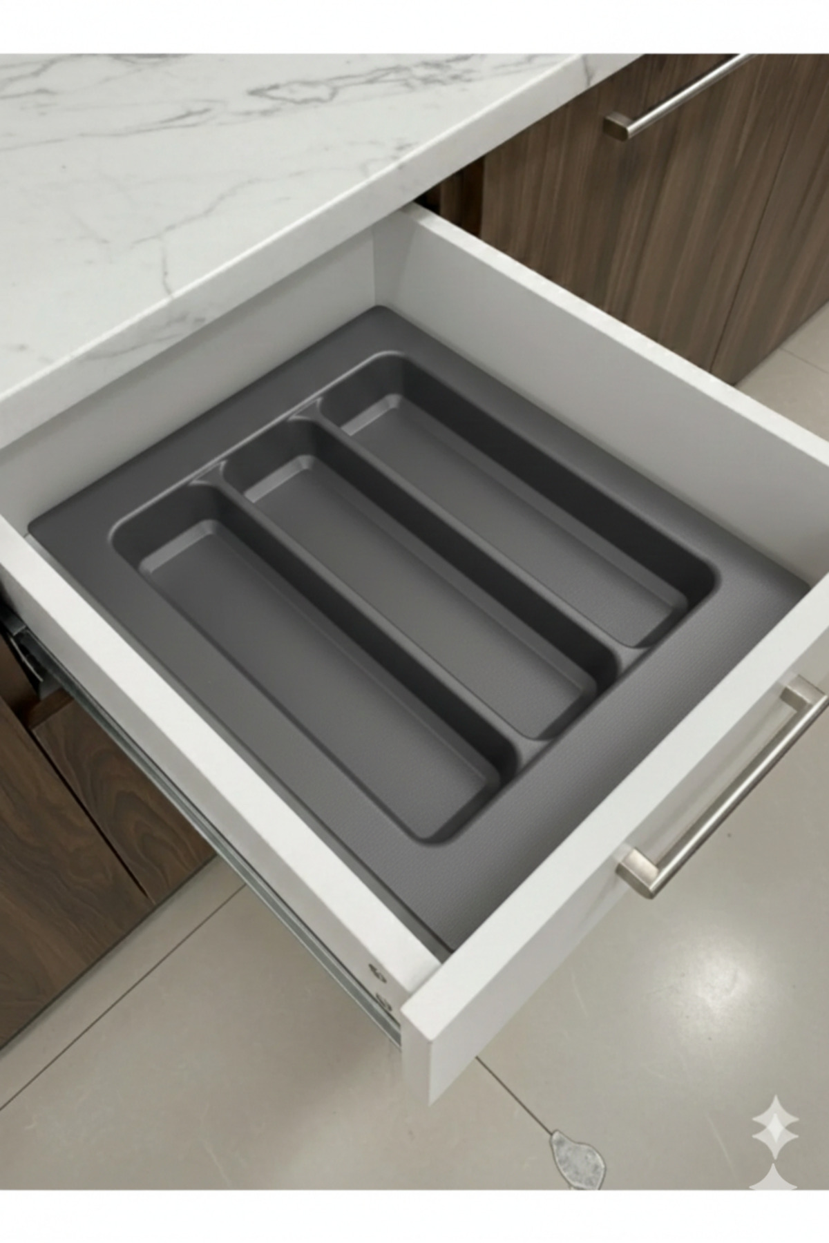 Gray 37x49 cm In-Drawer Spoon Holder Ladle Organizer ( 30*40 )Cuttable Cutlery Organizer