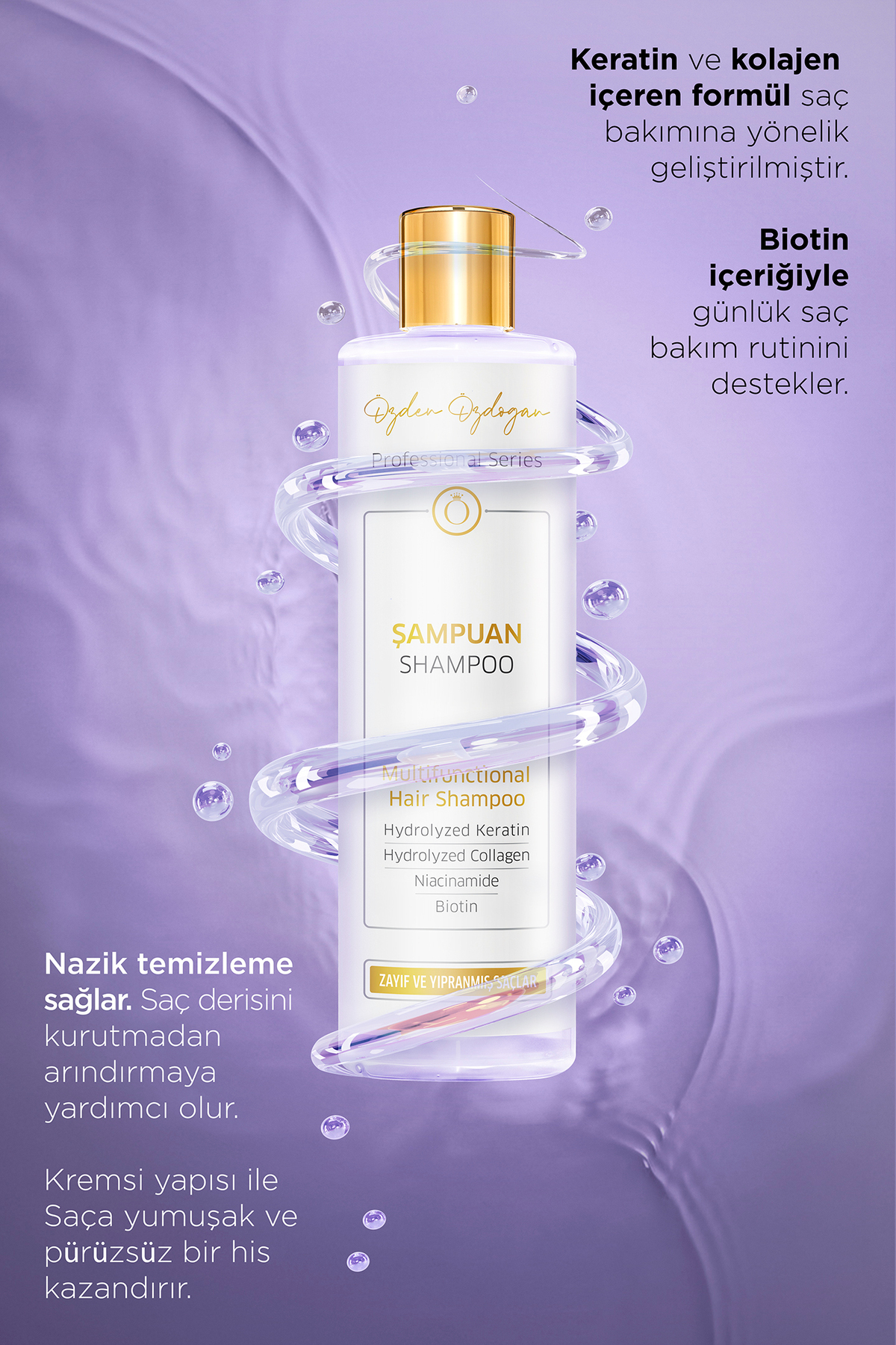 Şampuan Zayıf Ve Yıpranmış Saçlar Için Hızlı Uzamaya Yardımcı Keratin&kolajen Içerikli — ŞAMPUAN-01 — تصویر 3 از 3