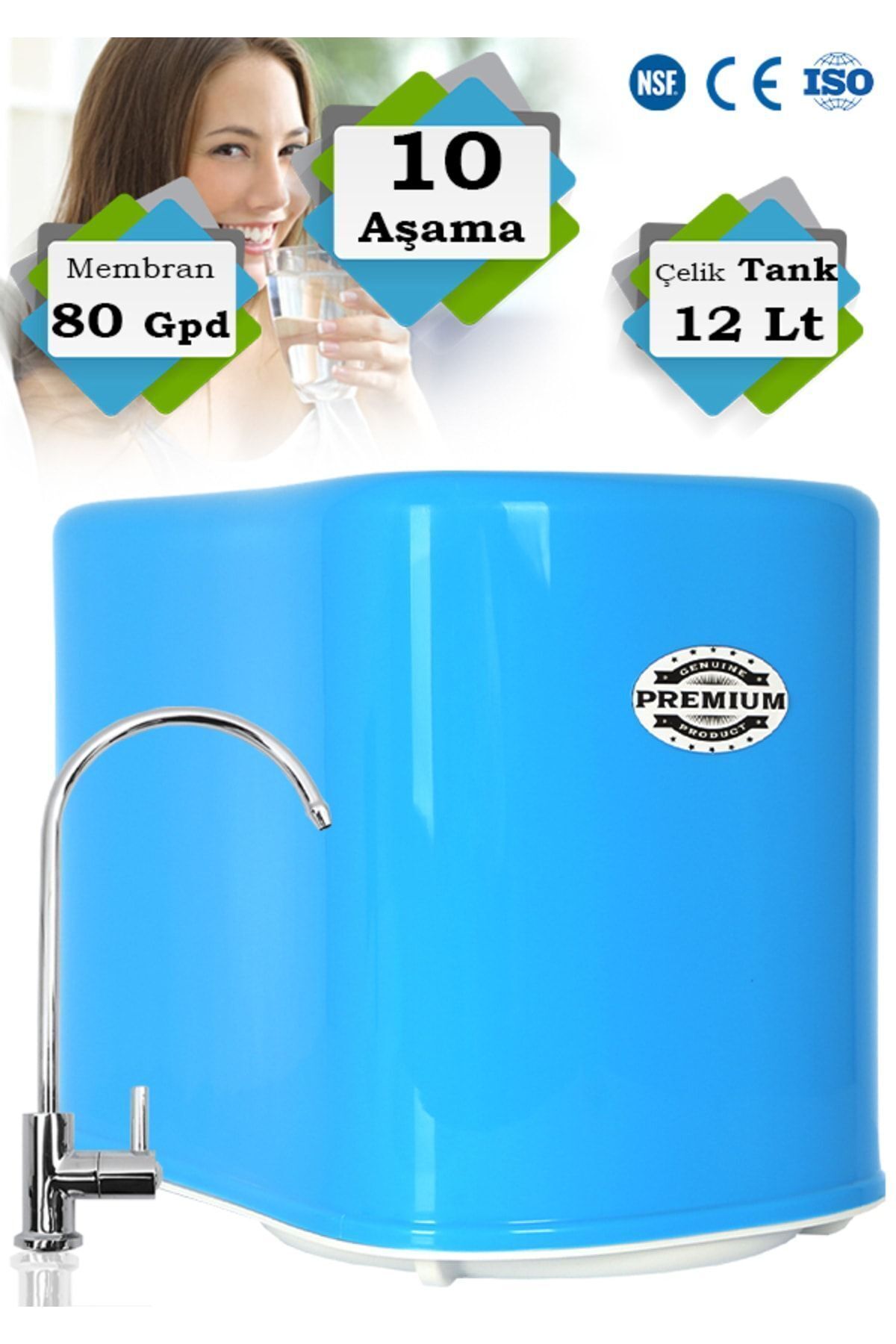 Pumpless Water Purifier with Premium 10-Stage 12 Lt Metal Tank Superwinding Membrane Technology