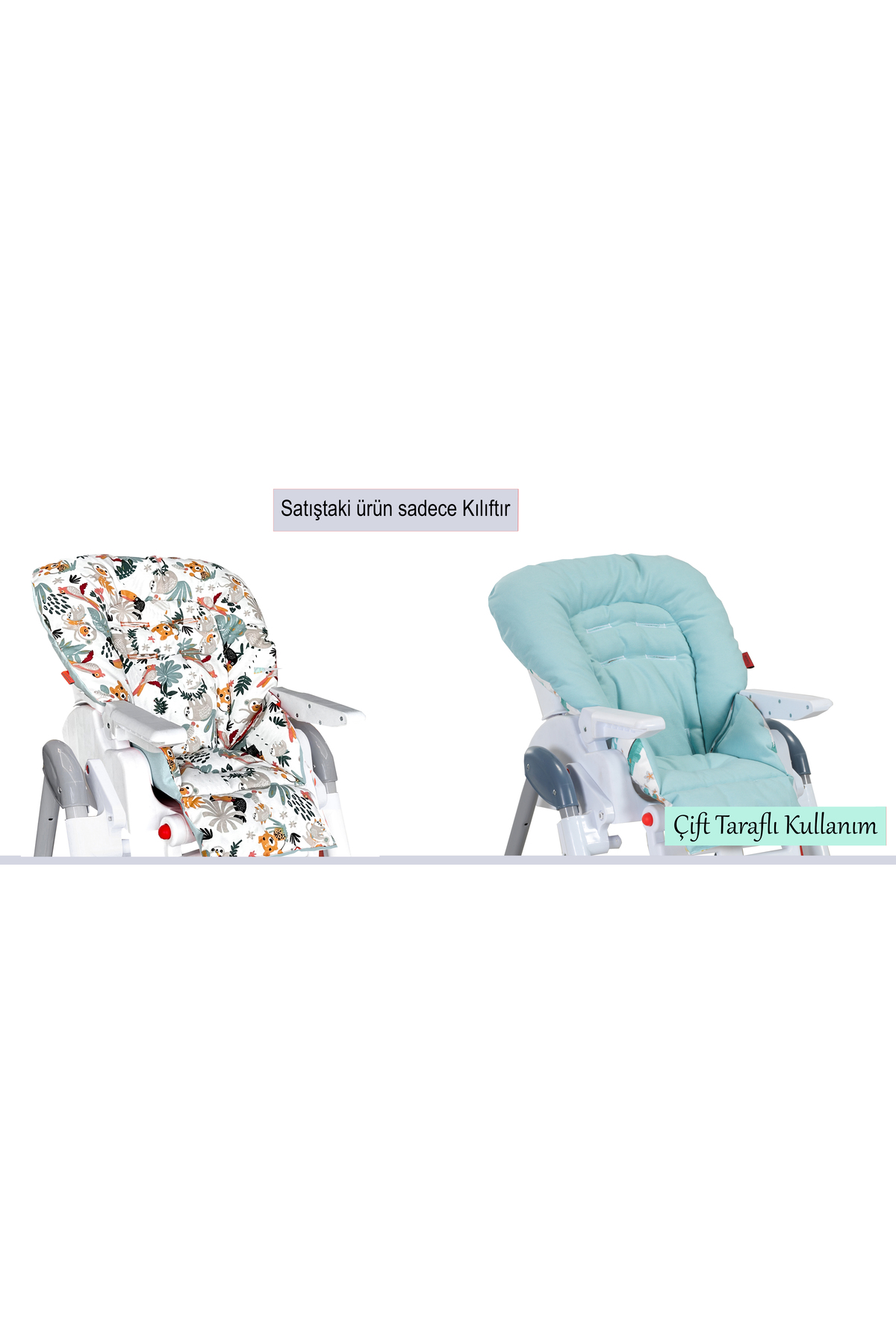 Holmer Leke Tutmaz Organik Mama Sandalyesi Minderi & Kılıfı Max-T Su Yeşili fotoğrafı 2 (önizleme)