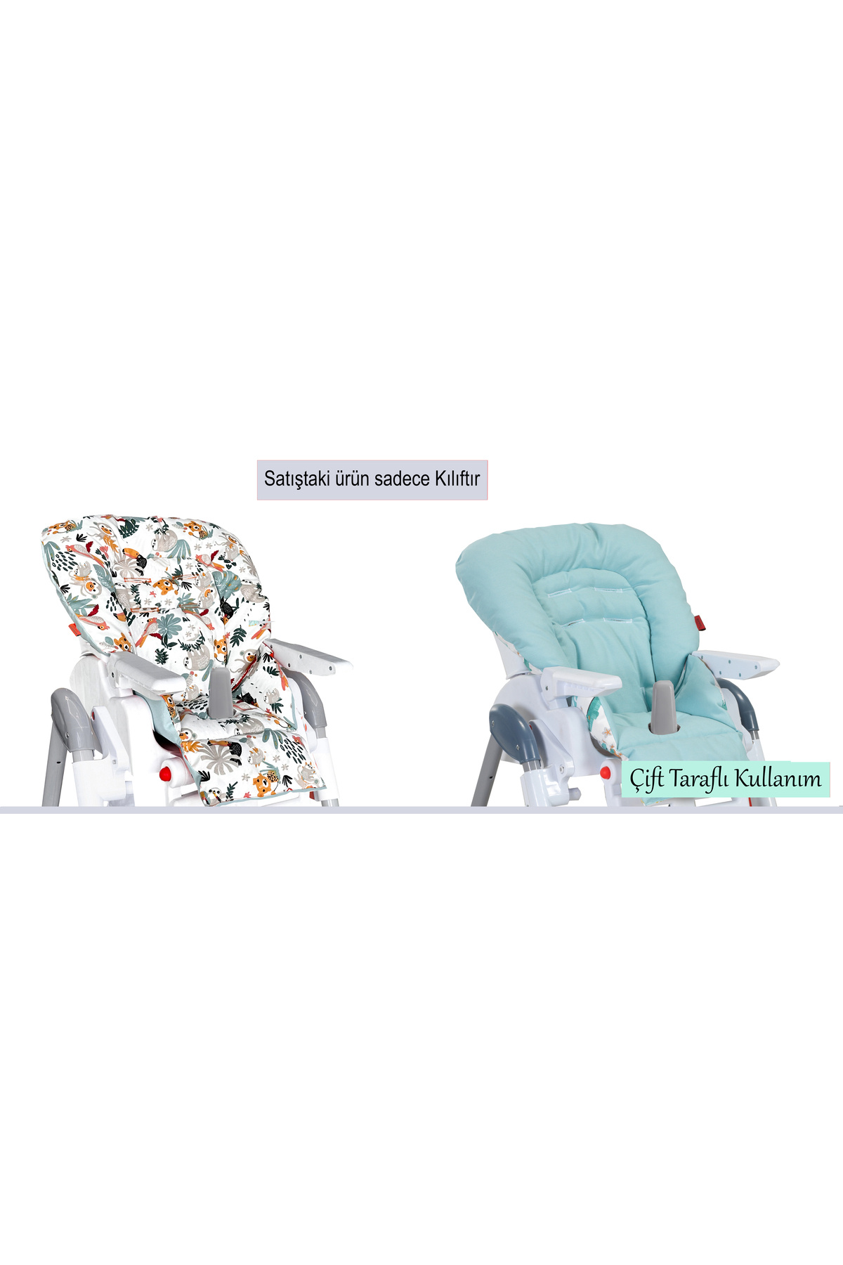 Holmer Leke Tutmaz Organik Mama Sandalyesi Minderi & Kılıfı Max-M Su Yeşili fotoğrafı 4 (önizleme)