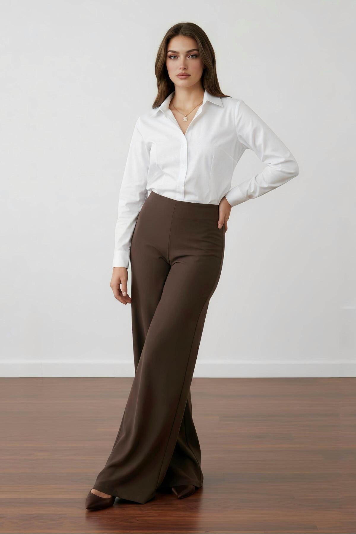 PERA CLUB  Kadın Basic Gizli Düğme Gömlek