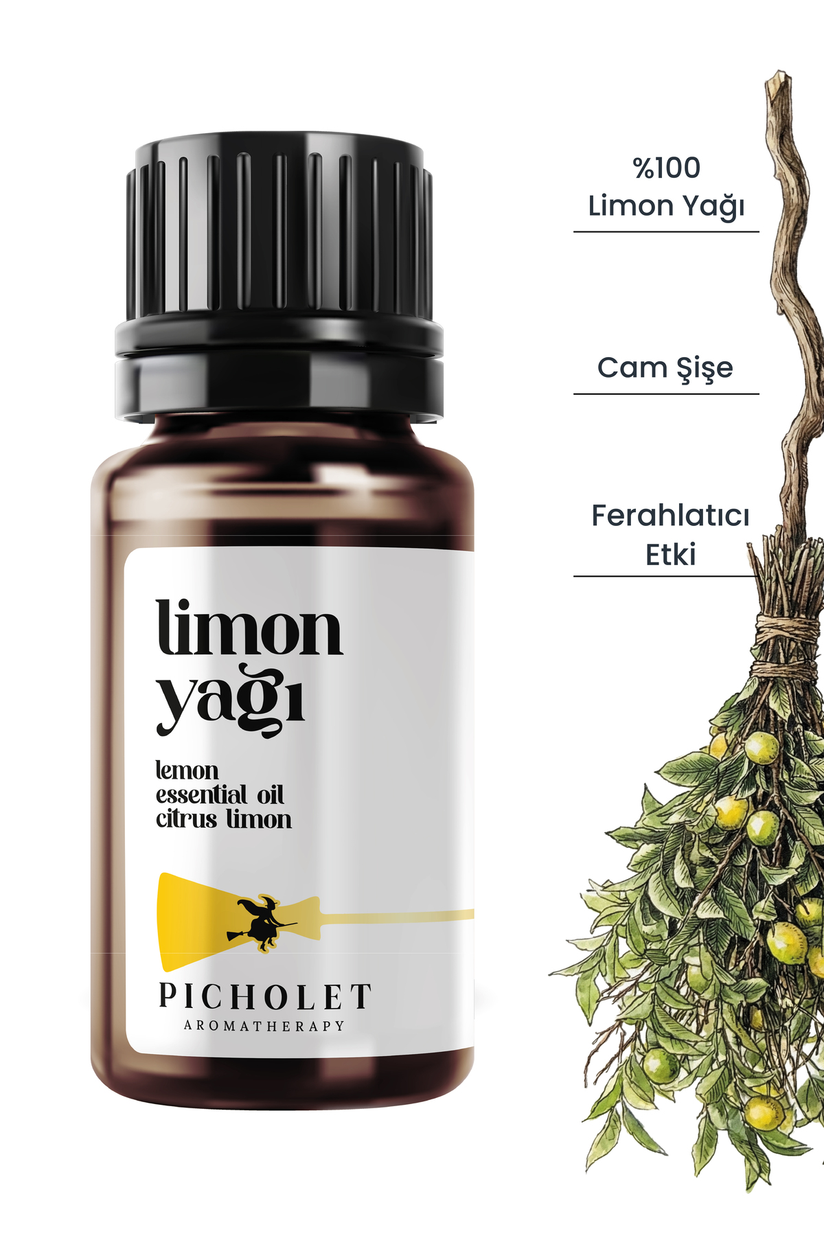 Picholet Limon Uçucu Yağı 10 ml %100 Saf ve Doğal (Lemon Essential Oil) - Fiyatı, Yorumları