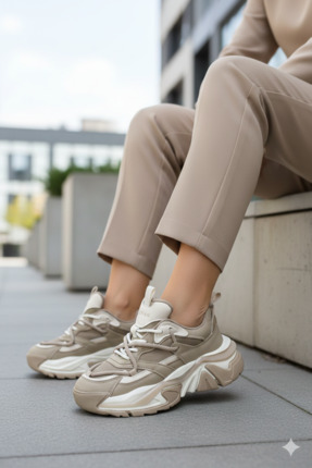 Lufian 122230015 Kate Sneaker Unisex Deri Spor Ayakkabı BEJ