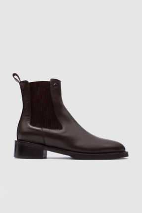 Togo Kahverengi Hakiki Deri Kadın Chelsea Bot [060280]