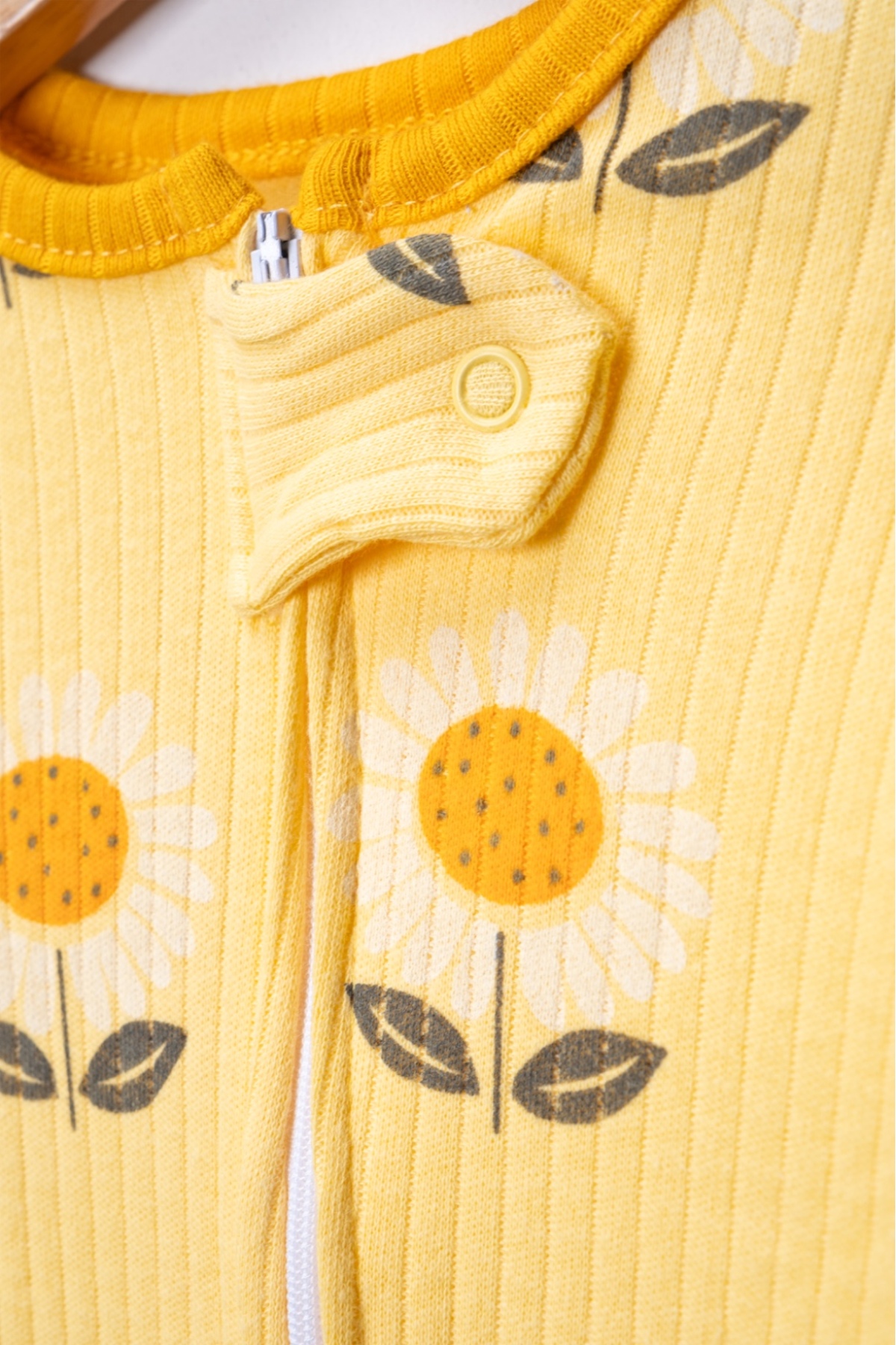 Mıdırık Unisex Kız Bebek %100 Pamuklu 9- 18 Ay Fermuarlı 3'lü Arı Desenli Manşetli Tulum Seti fotoğrafı 4 (önizleme)