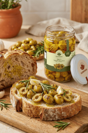 GURESSA Izgara Yeşil Zeytin 660 ml (Pizza Üstü & Kahvaltılık)