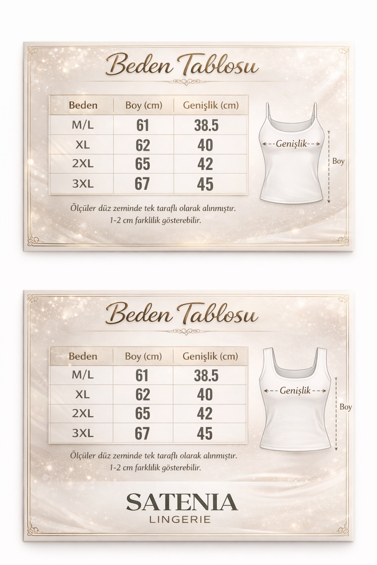 SATENIA LINGERIE  Kadın Siyah, Beyaz, Ekru, Ten 4'lü Paket Likralı İp Askılı Atlet - Görsel 8