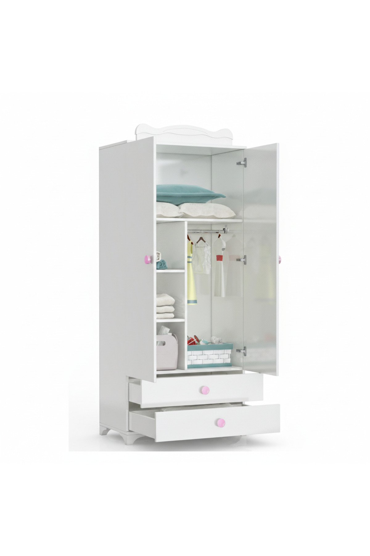 Patiko Furniture Patiko Sahra 058 2 Kapılı Dolap Pembe fotoğrafı 4 (önizleme)