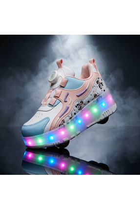 BURUNİ LED Işıklı Paten Ayakkabı Tekerlekli Çocuk Ayakkabısı Erkek Çocuk / Kı...