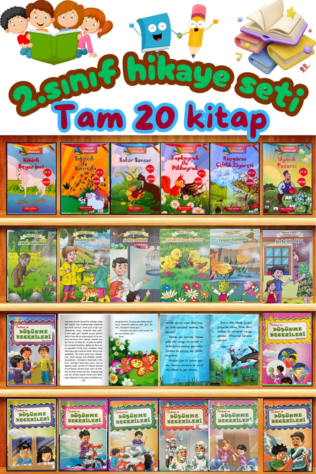 GÖNÜL YAYINCILIK 2.SINIF MACERA,HEYECAN,EĞLENCE DOLU TAM 20 KİTAPLIK HİKAYE SETİ fotoğrafı 2 (önizleme)