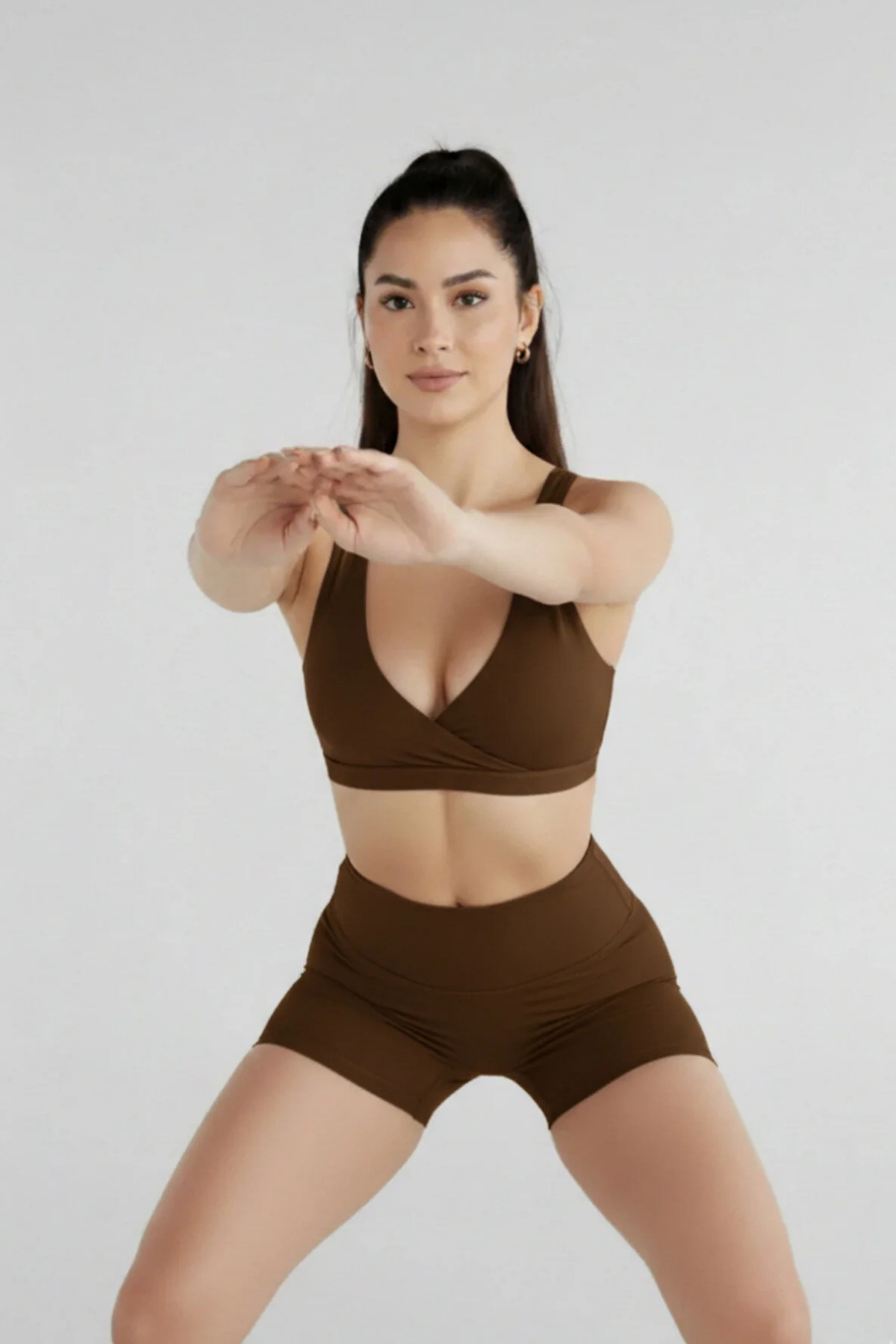 Thestiluxe 4 Yönlü Esnek Yüksek Bel Mini Şort Tayt Yoga, Spor ve Günlük Kullanım görsel 4