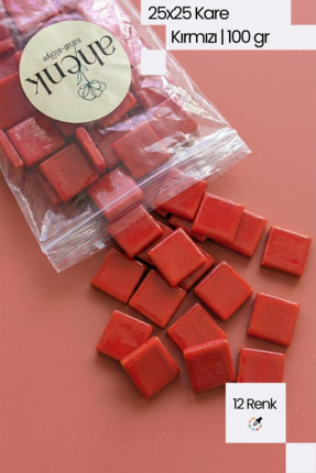 Ahenk Sanat Atölye 25x25 Sanatsal Kare Cam Mozaik Taşı (100 gr)