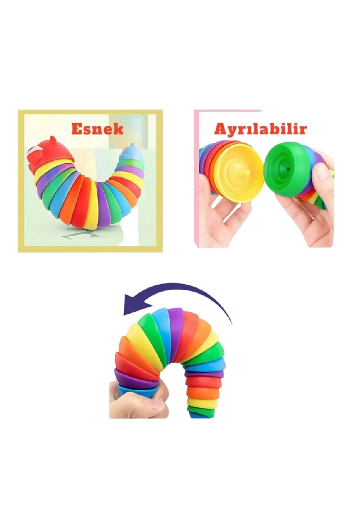 YILDIRIM OYUNCAK Esnek Sök Tak Tırtıl 20 cm File Bultak 9 parça Sevimli Kule 6 Parça 10lu Havuz Topu Toplam 26 Parça fotoğrafı 5 (önizleme)