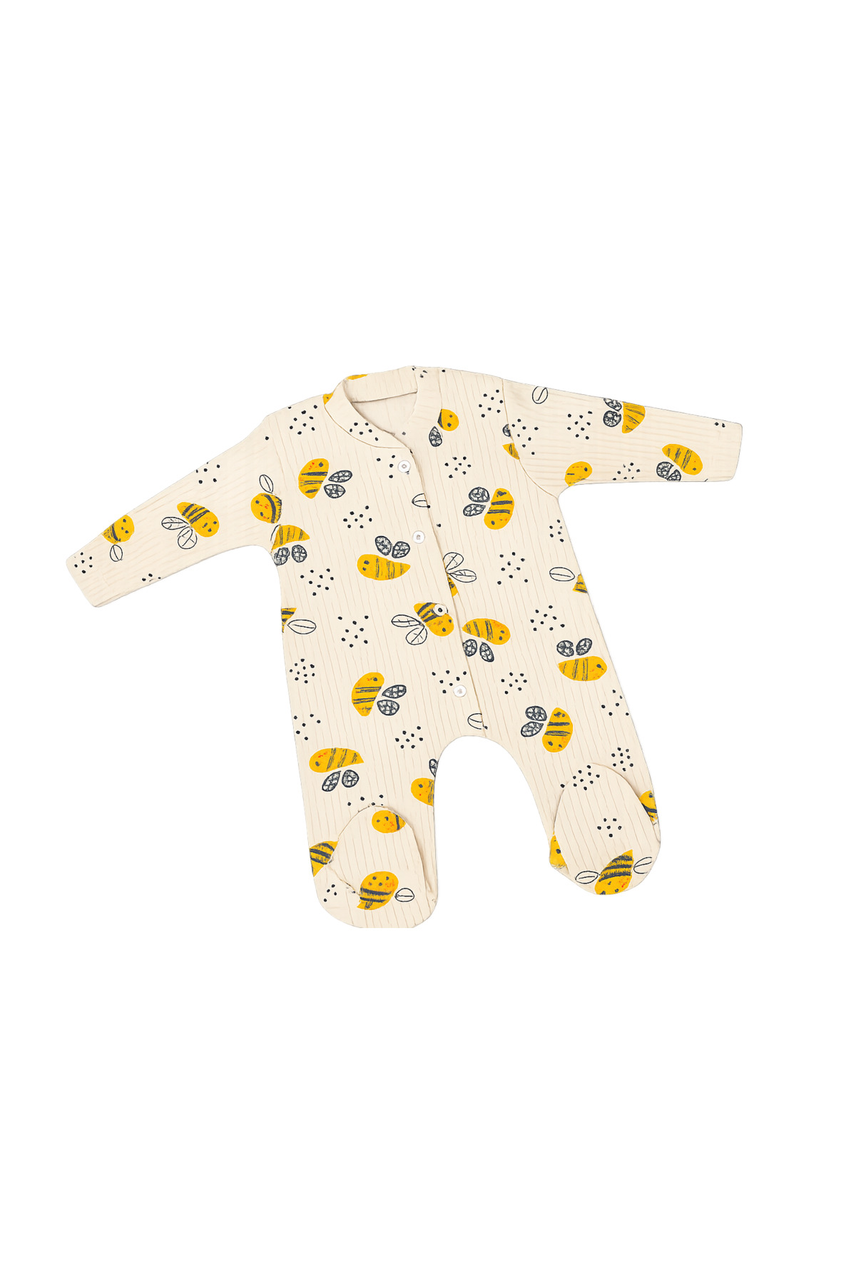 Nexvora Arı Vız Vız Desenli Bebek Tulumu 3 6 9 Ay için fotoğrafı 2 (önizleme)