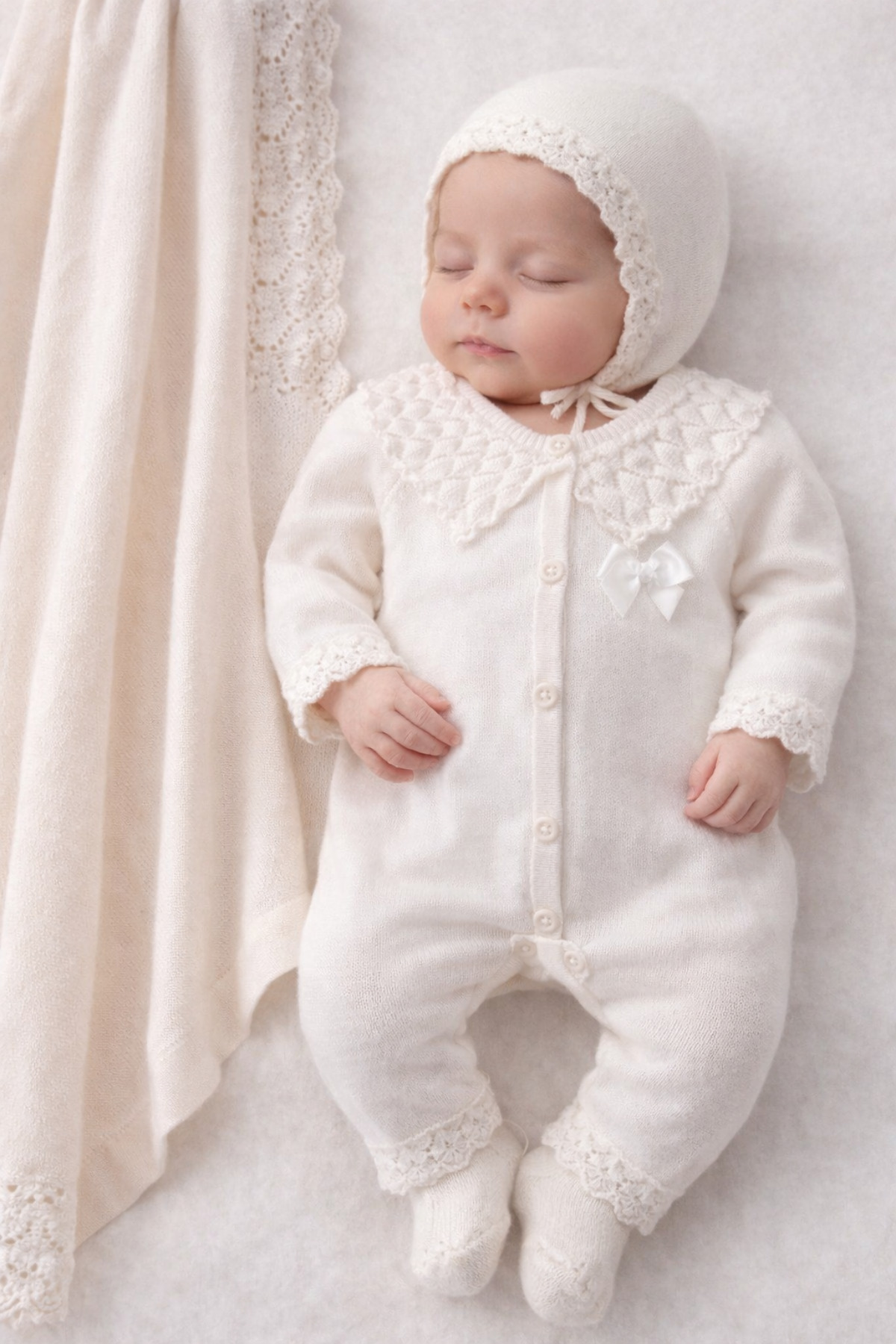 Naka Concept Nipperland Ajurlu Krem Organik Pamuktan Yenidoğan Kız Bebek Hastane Çıkışı Seti fotoğrafı 3 (önizleme)