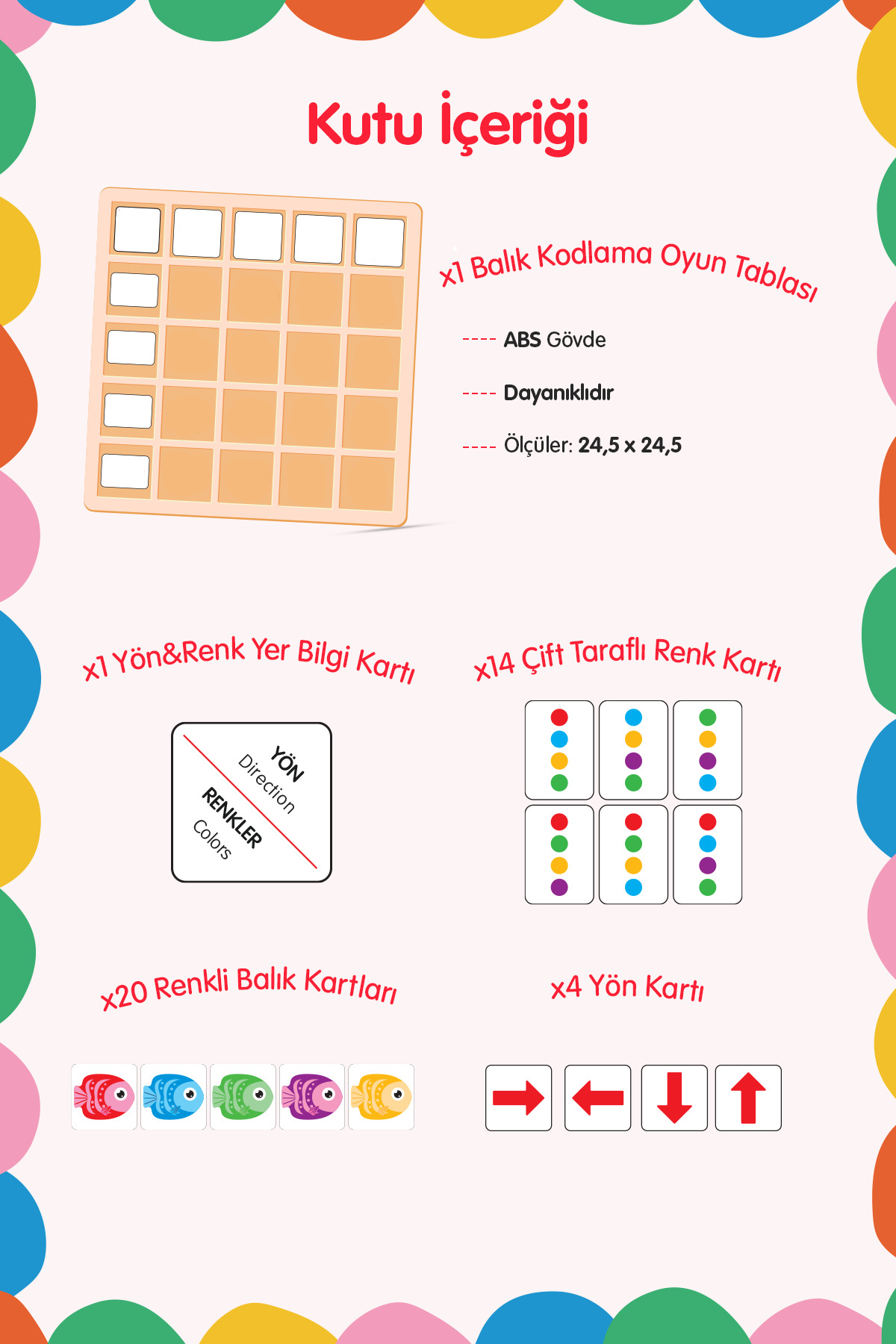 kidva Balık Kodlama Mantık Oyunu 40 Parça Çift Taraflı Kartlı Renk Montessori Eğitici Zeka Oyuncak 3 Yaş fotoğrafı 3 (önizleme)