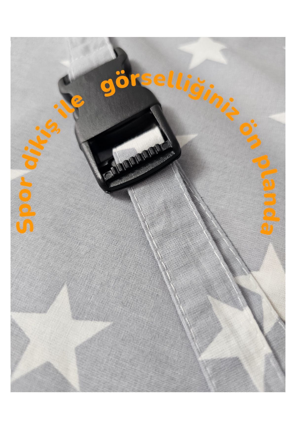 BeybiNest Balenli Emzirme Önlüğü 100x80 Cm Ayarlanabilir Tokalı Gri Yıldız Emzirme Örtüsü fotoğrafı 5 (önizleme)