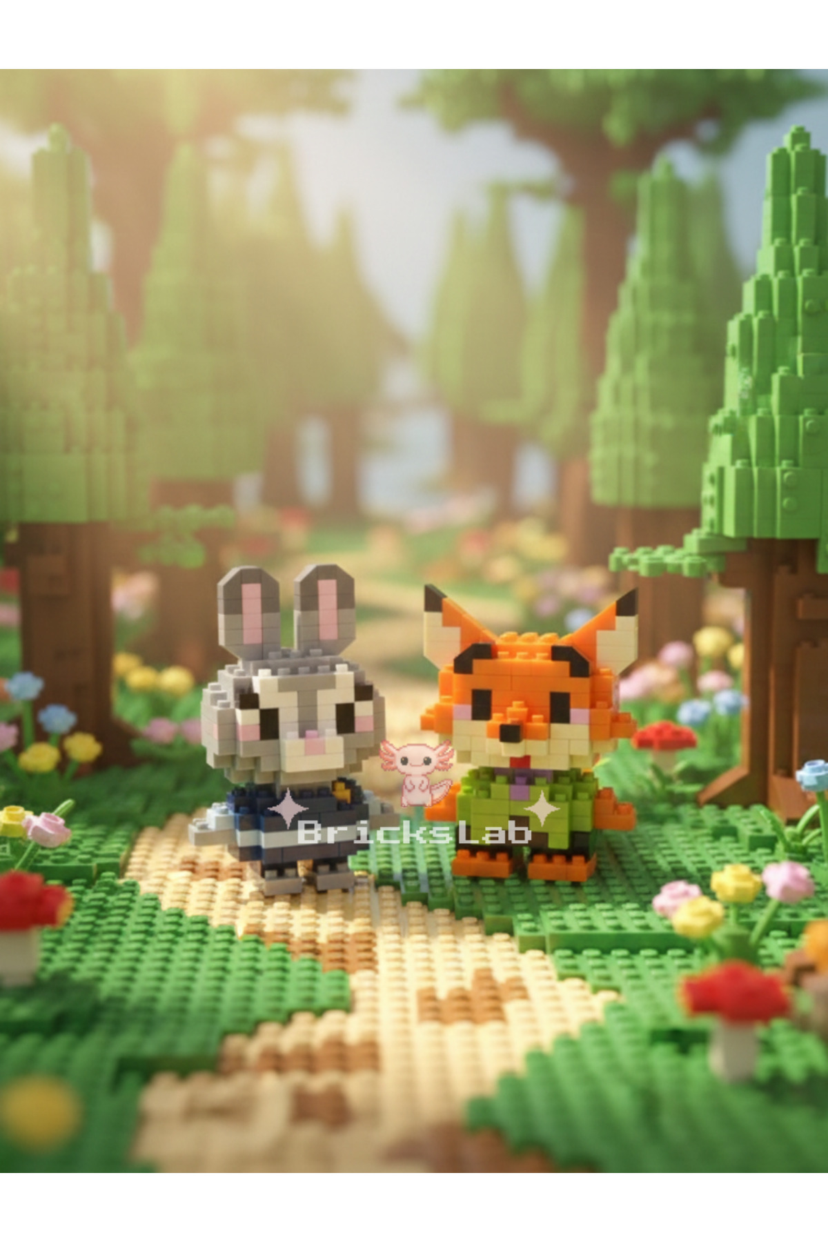 Bricks Mini Disney Nick Wilde & Judy Hopps Yapboz 3D Puzzle İkili