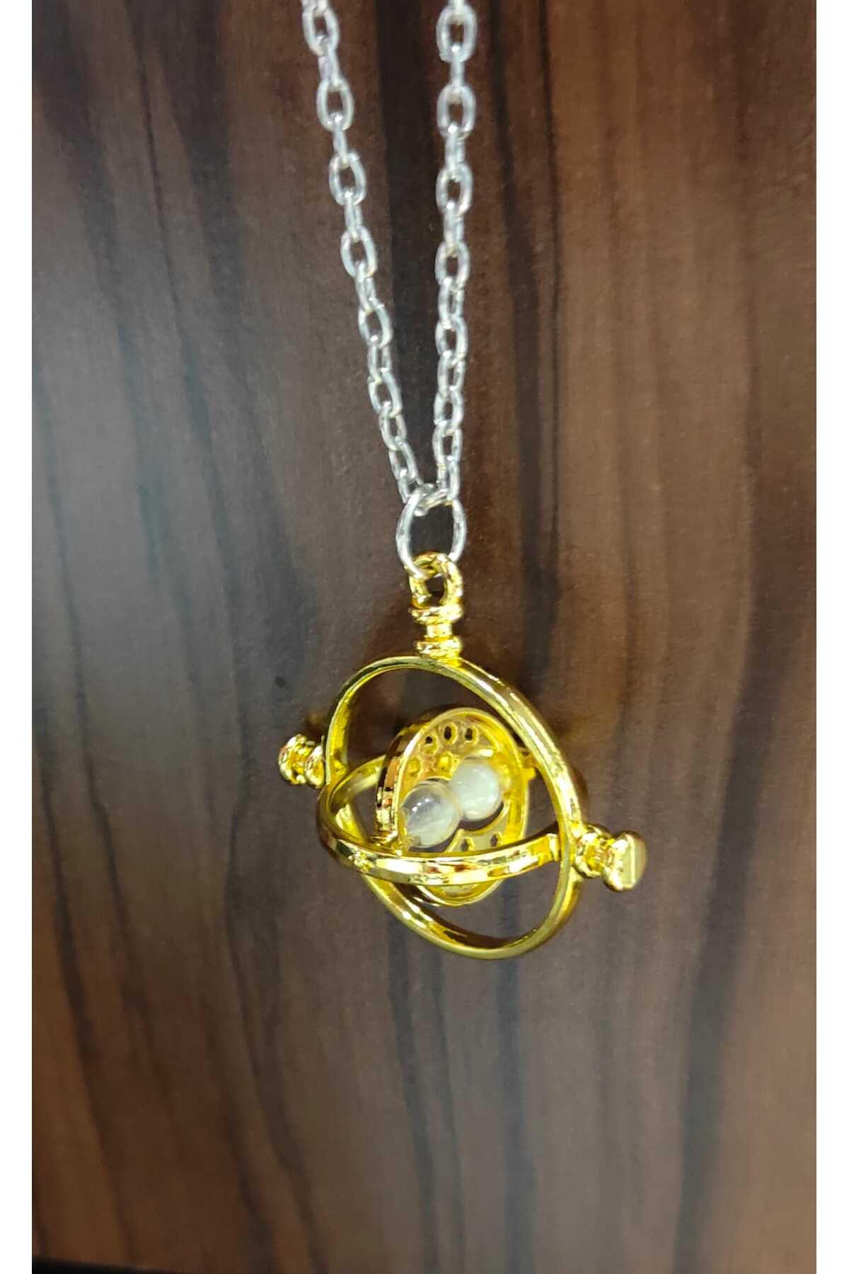 FG KONNİCHİWA Harry Potter Hermione Time Turner Glas Necklace Kolye Oyuncaklar Anahtarlık Küpe Zaman Değiştirici görsel 2