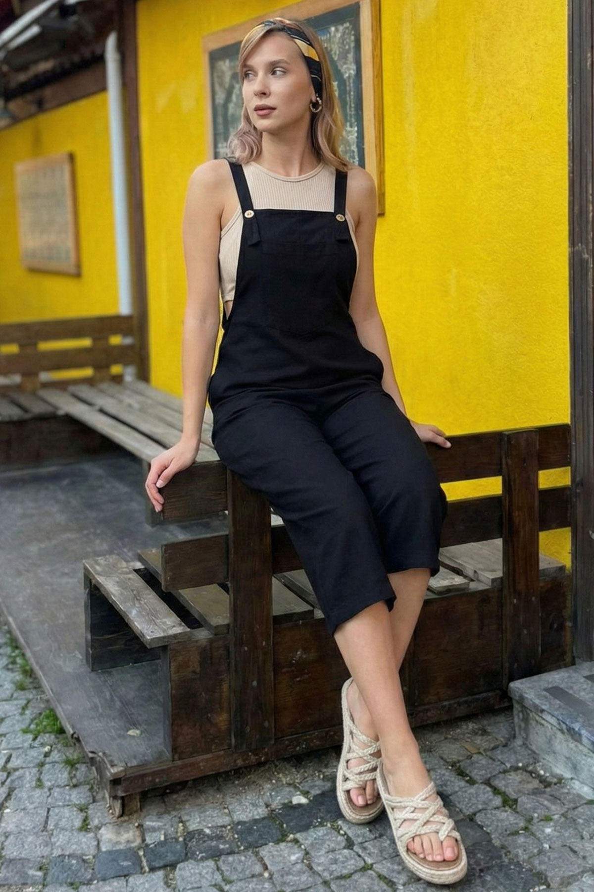 armonika Kadın Siyah Bahçivan Tulum ARM-20K001117 fotoğrafı 2 (önizleme)