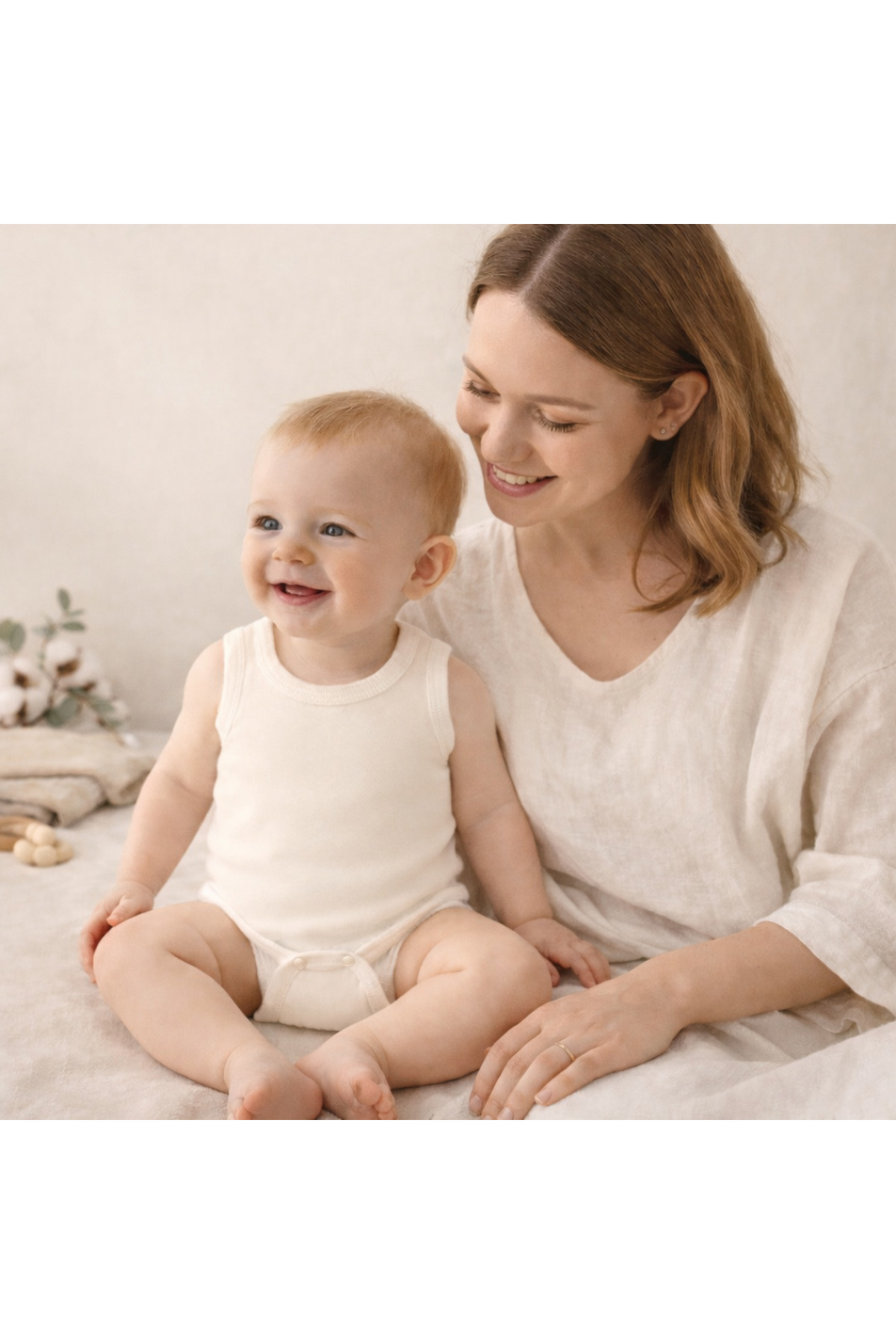 Novibaby 5'li Bebek Atlet Body Zıbın Çıtçıtlı Ekru 100% Pamuk Yenidoğan fotoğrafı 5 (önizleme)