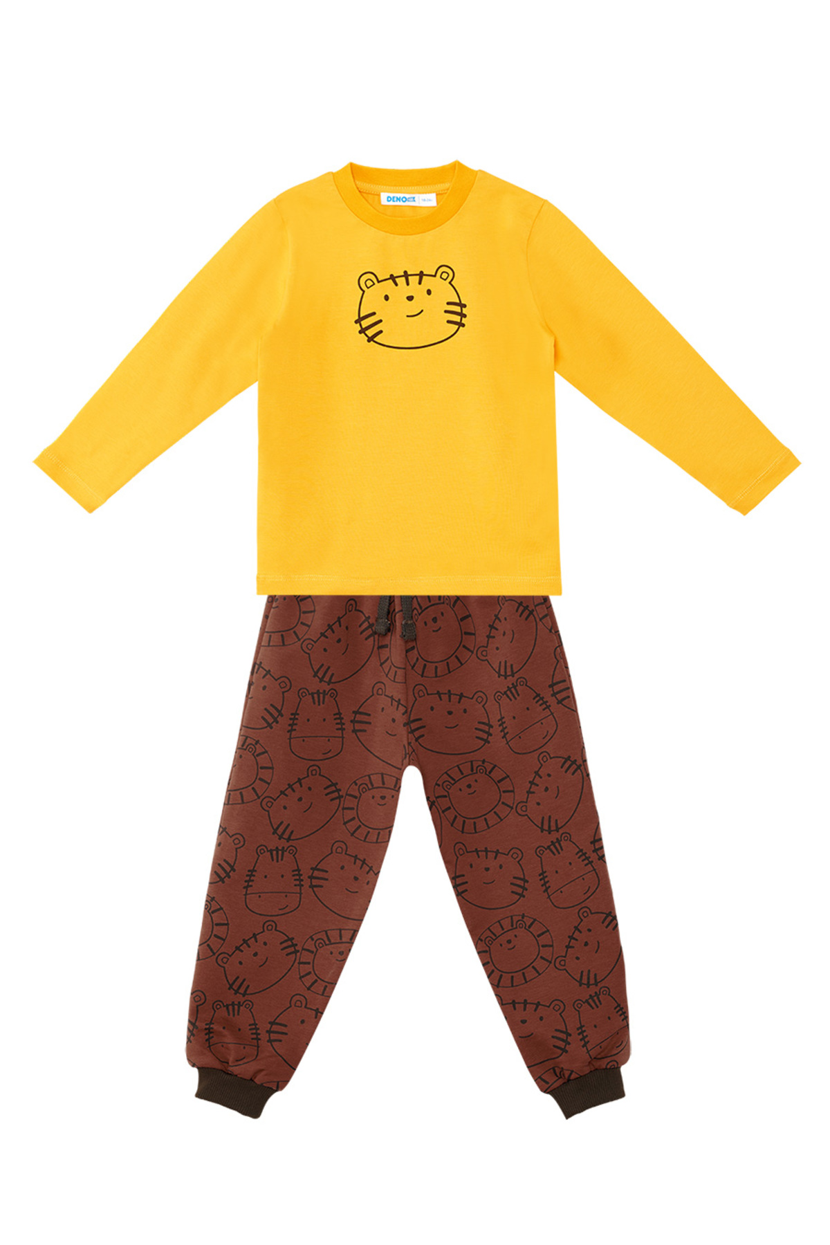 Denokids Sevimli Kedi Erkek Bebek T-shirt Pantolon Takım fotoğrafı 3 (önizleme)