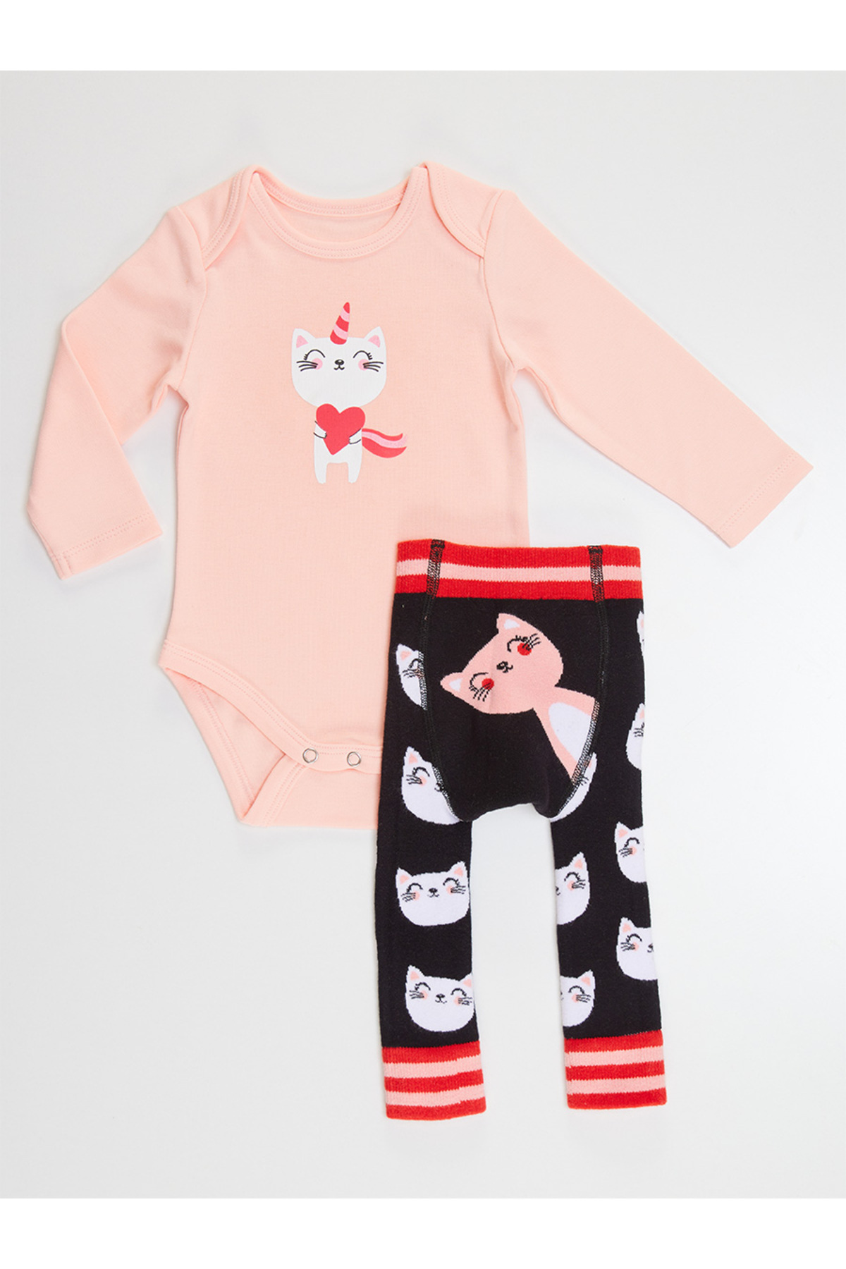 Denokids Kedi Kız Bebek Body Tayt-Pantolon Takım fotoğrafı 5 (önizleme)
