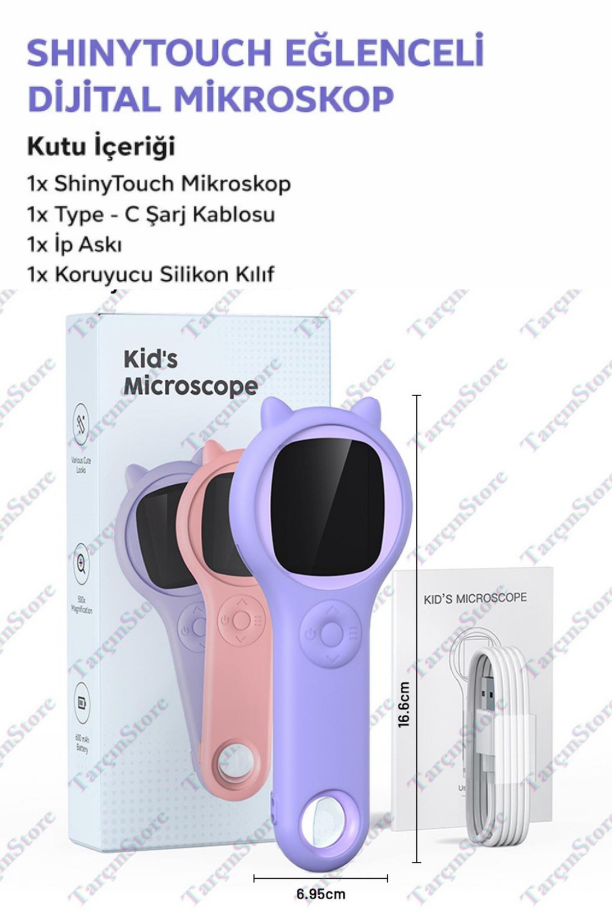 ShinyTouch Dijital Ekranlı Eğitici 500X Mikroskop-Küçük Bilim İnsanları İçin