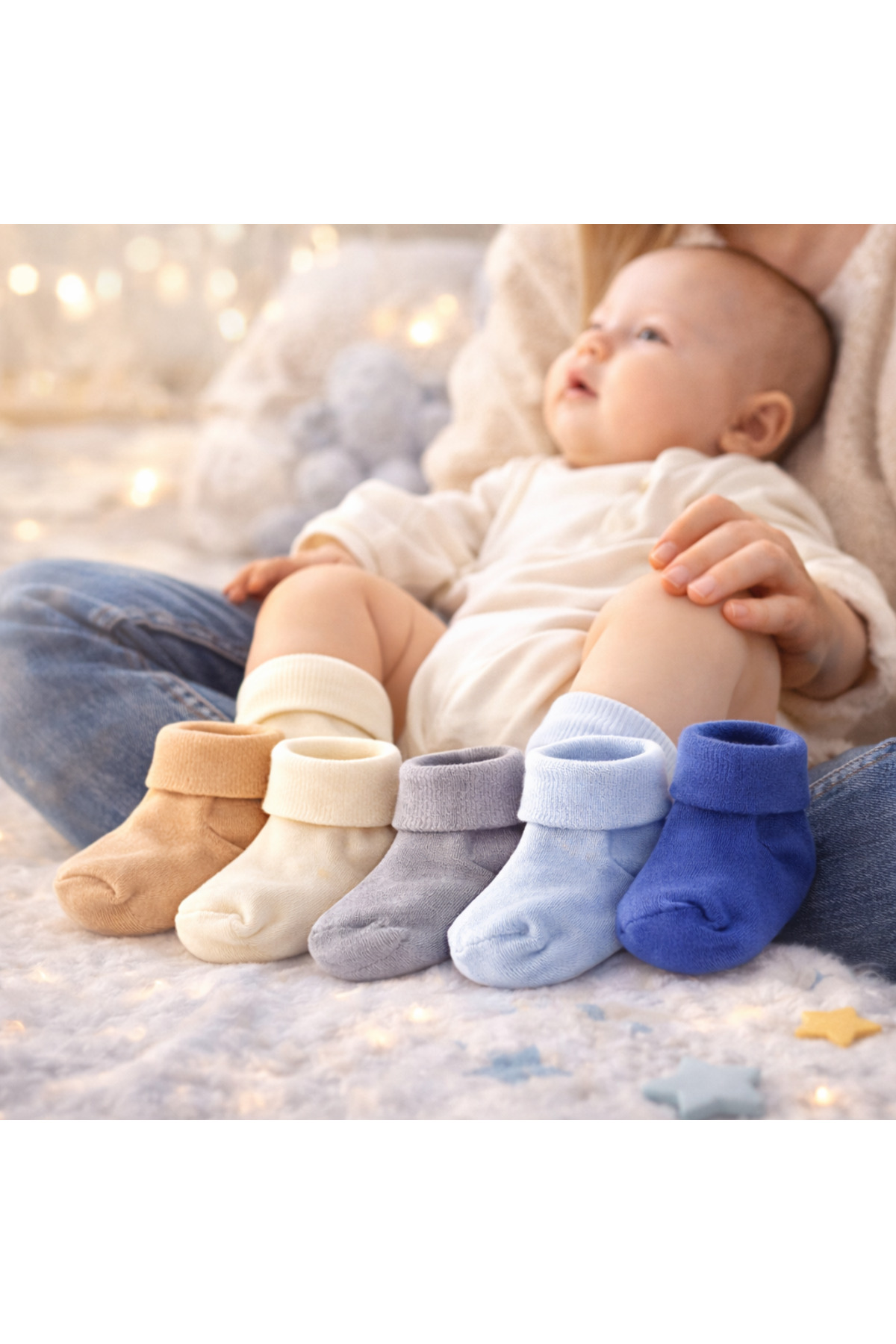 Novibaby 5'li Bambu Yenidoğan Bebek Çorap I Winter Boy I Kız Erkek Bebek Çorabı fotoğrafı 2 (önizleme)