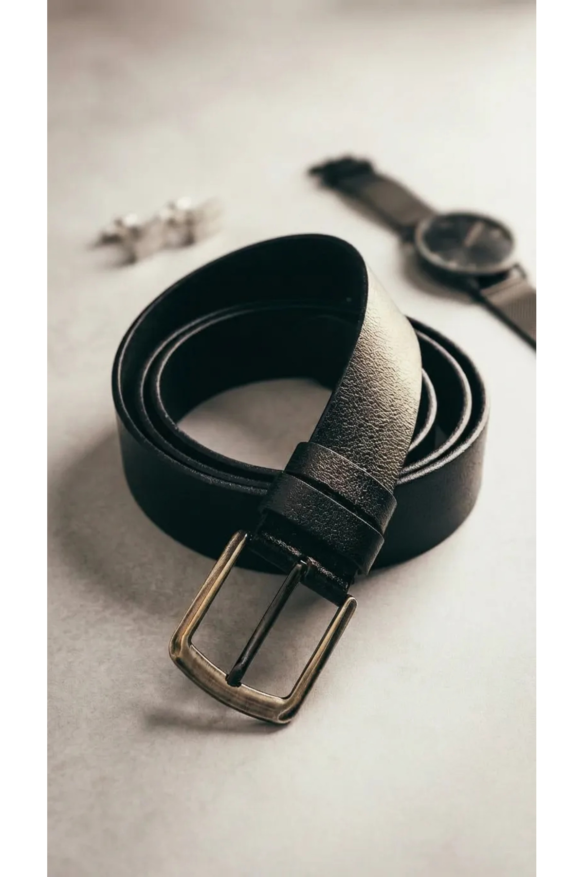 debbah  %100 Hakiki Deri Erkek Spor Kot Kemeri 4.5 Cm Manda Derisi Siyah Hediyelik Kemer Çeyizlik Spor Kemer - Görsel 4