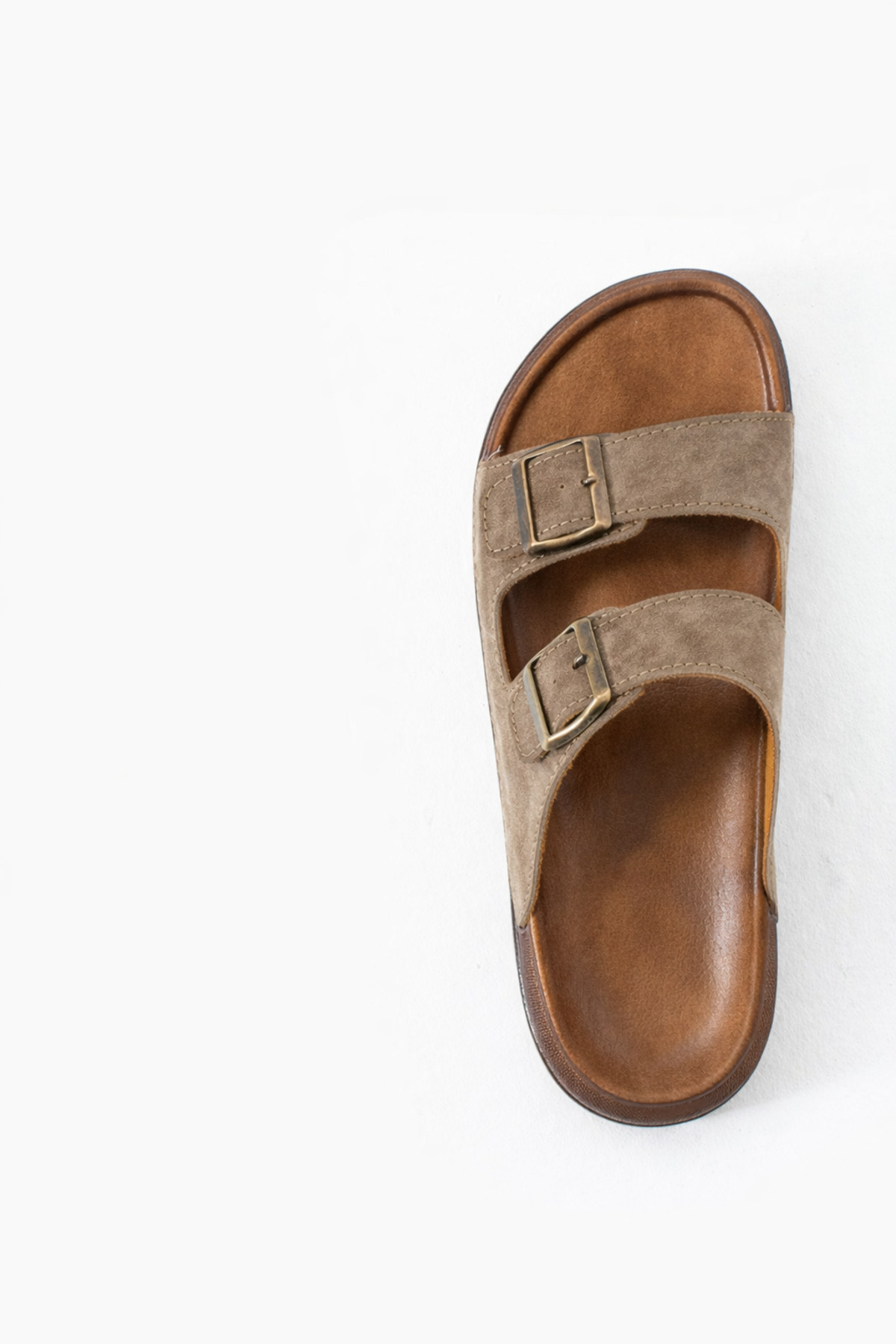 ADIMİST  Erkek Ortopedik Günlük Yumuşak Deri Tokalı Ev Dışarı Terlik - Görsel 5