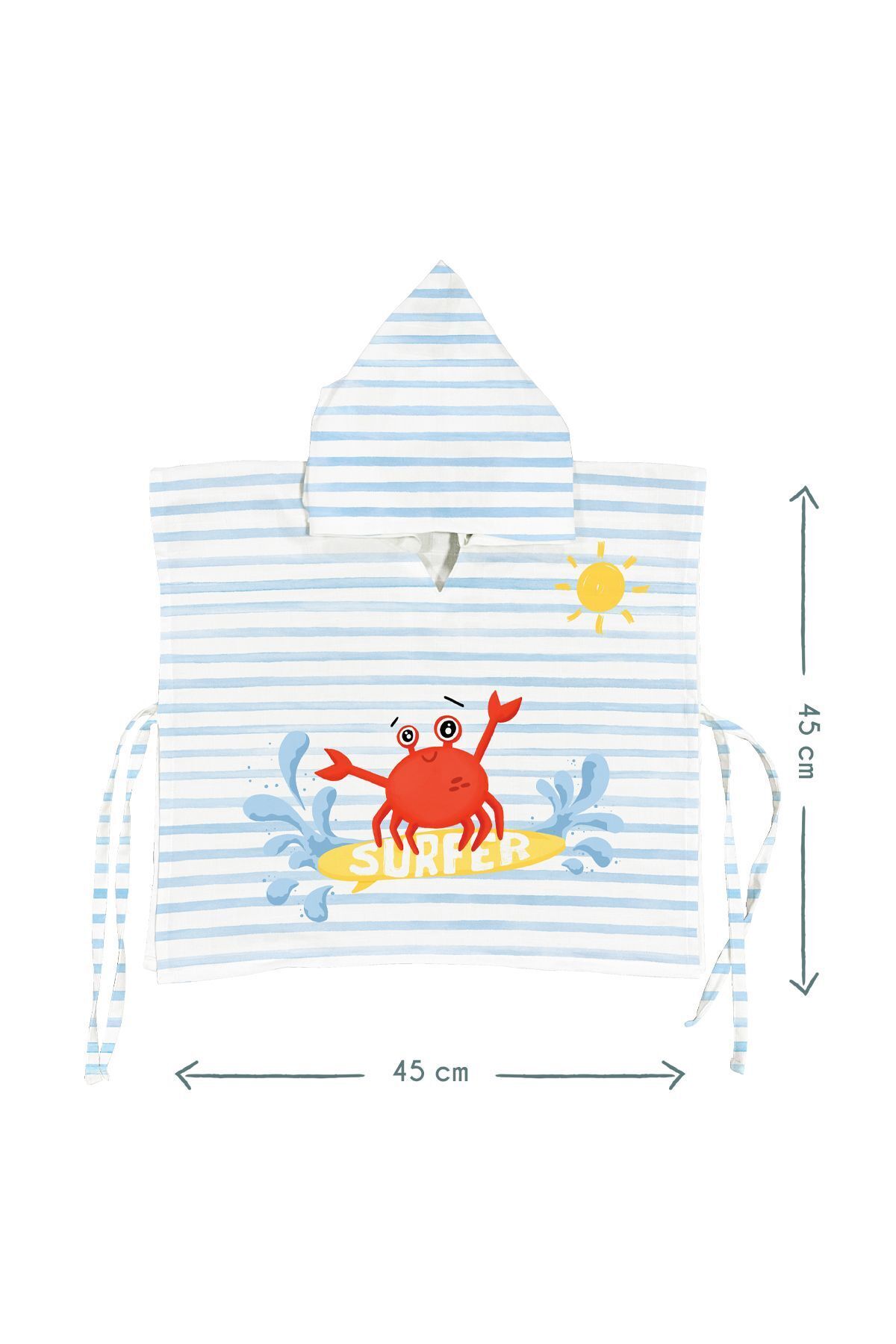 Casadora Baby Surfer Crab %100 Pamuk Çocuk Müslin Panço 5-6 Yaş fotoğrafı 3 (önizleme)