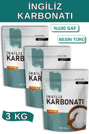 Hanzade Bitkisel İngiliz Karbonatı 1 Kg x 3 Adet Sodyum Bikarbonat Besin Türü...