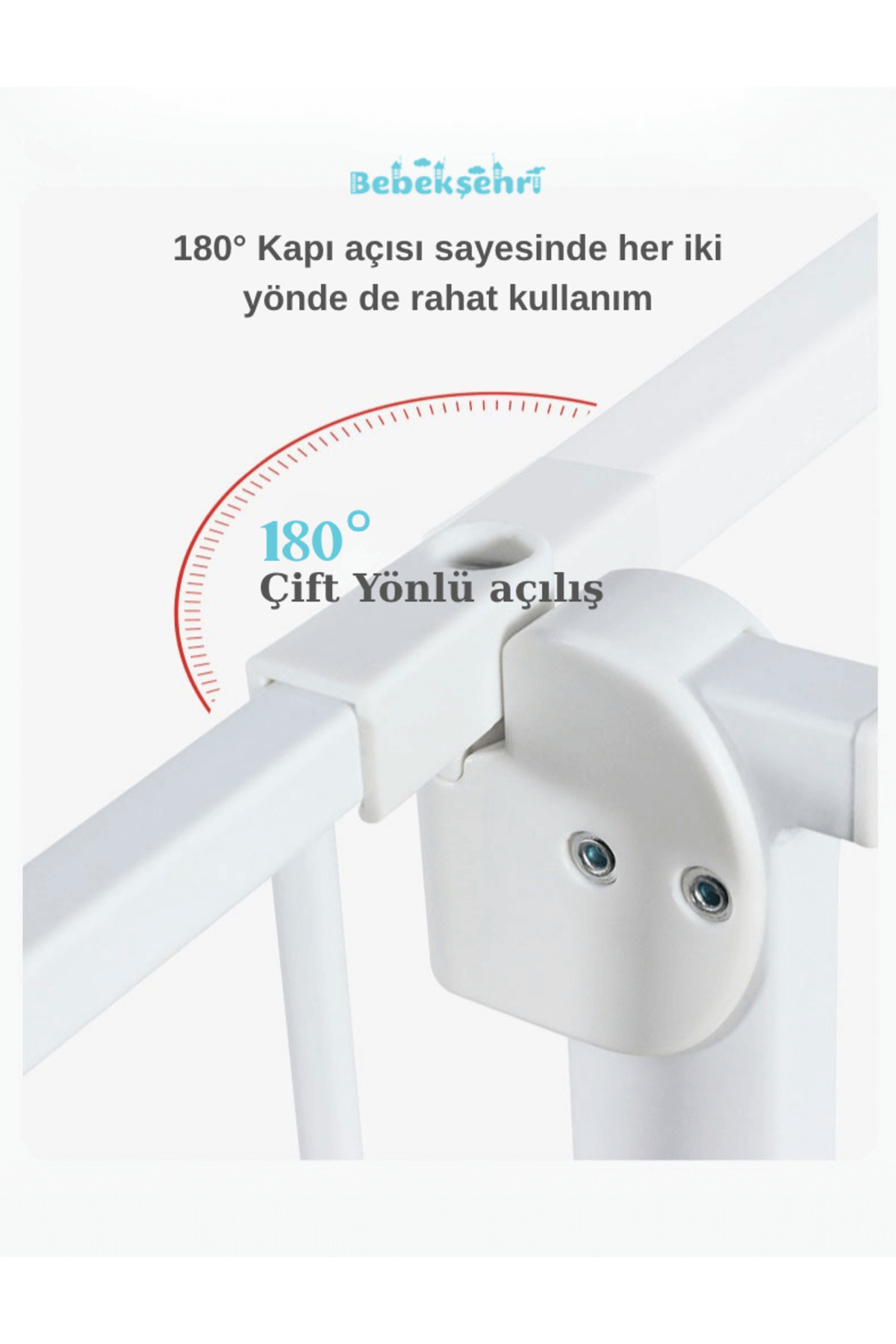 Evokids Çift Kilitli Çocuk Güvenlik Kapısı 95-104 CM Arası Kullanım fotoğrafı 5 (önizleme)