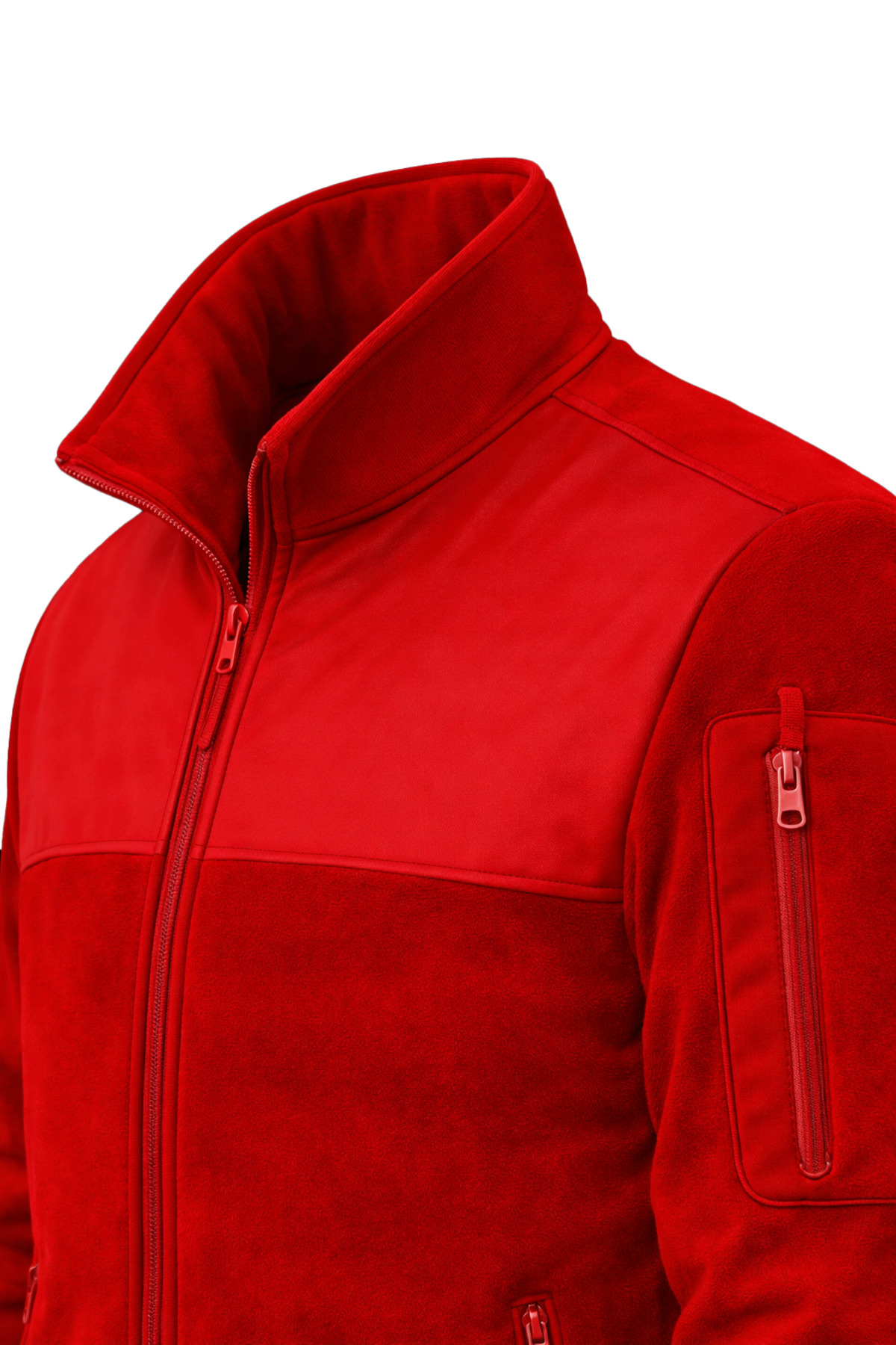 TOKER TEKSTİL Tam Fermuarlı Softshell Garnili Polar görsel 2