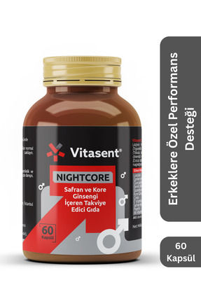 VİTASENT Nightcore Erkeklere Özel Takviye 60 Kapsül – Safran, Kore Ginsengi, ...