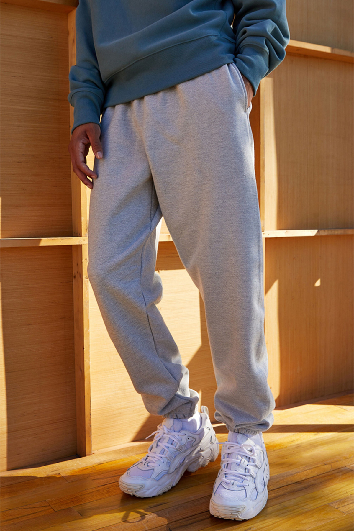 prtnc protonic  Gri 3 iplik Şardonlu Eşofman Altı içi Pamuklu - Görsel 4