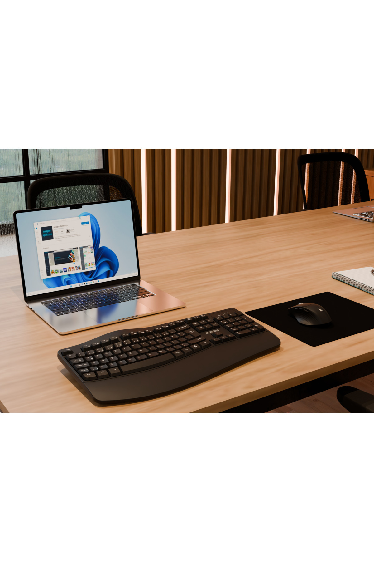 Everest KM-35 Comfy Siyah Kablosuz Ergonomik Q Multimedia Klavye +