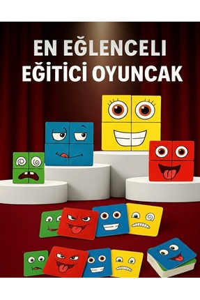 ABS Rubik Emoji Bulmaca Oyunu 16 Küp ve Kartları Olan Egitici Oyuncak