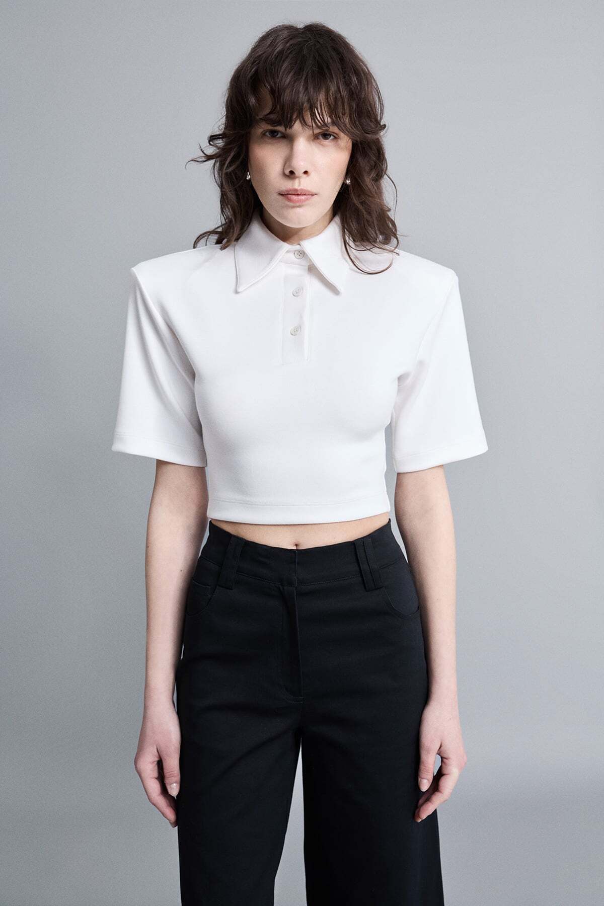 VATKALI  Polo Yaka Vatkalı Bluz - Görsel 2