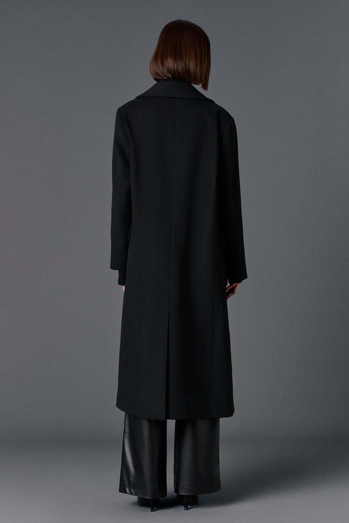 VATKALI  Cep detaylı maxi kaşe kaban - Premium Edition - Görsel 7